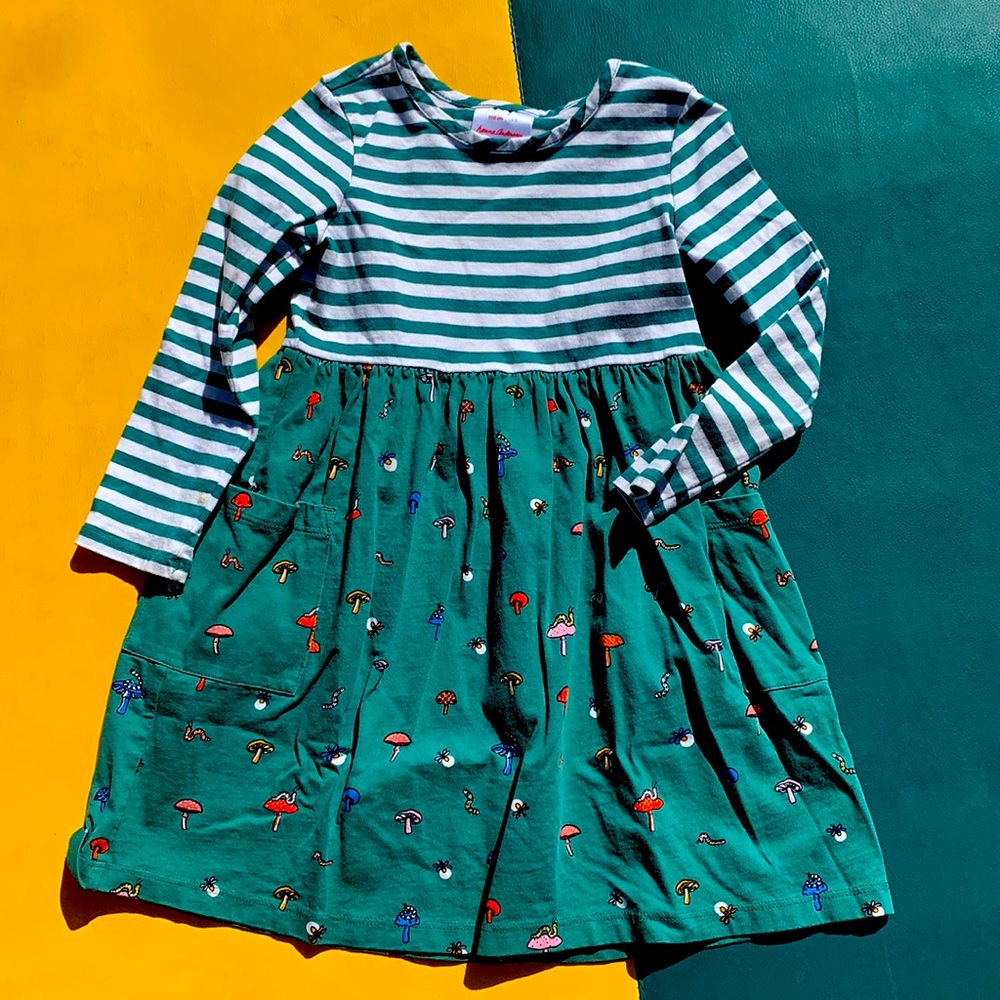 Girls Hanna Andersson mixi Mushrooms Dress size 5
